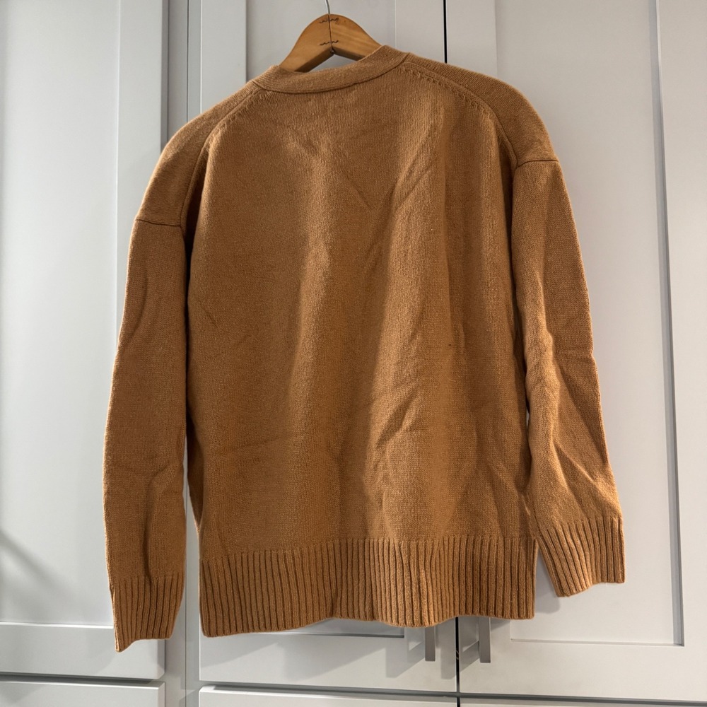 Madewell (Re)sourced Cashmere Ex-Boyfriend Cardigan Honey Chestnut Tan small - Picture 3 of 8